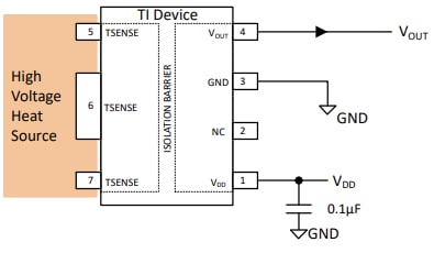 Applikations-Schaltungsdiagramm - Texas Instruments ISOTMP35/ISOTMP35-Q1 Isolierter Temperatursensor